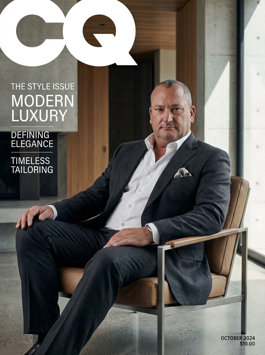 Matthew Hewett pictured on a GQ-style editorial cover